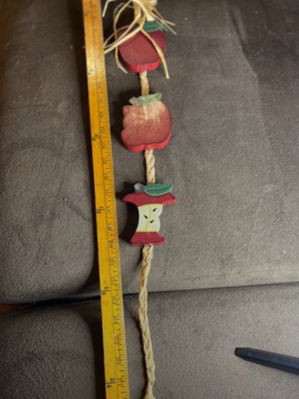 Country RED APPLE Decor Wooden Hanging In Eaten Stages for Country Decor